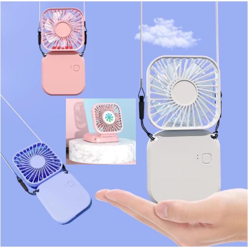 Ультратонкий складной настольный вентилятор с бесшумной зарядкой Treasure Mini Portable Hanging Neck Wind Fan