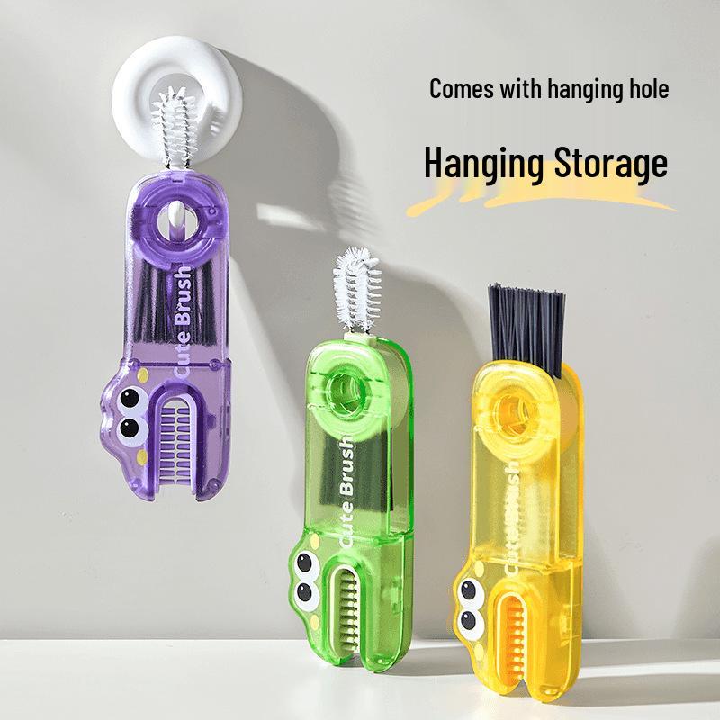 3-in-1 Multifunctional Cleaning Brush Set: Cup Lid, Crevice, Straw & Insulated Cup Brush