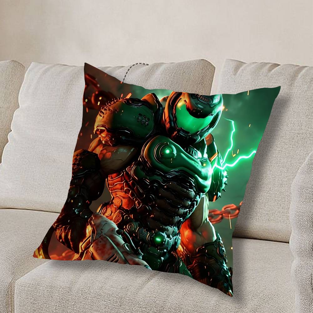 Игра Doom Герой-невидимка Наволочка Наволочка против пылевых клещей Невидимая молния Шелковистый короткий плюш Чехол на подушку для дивана