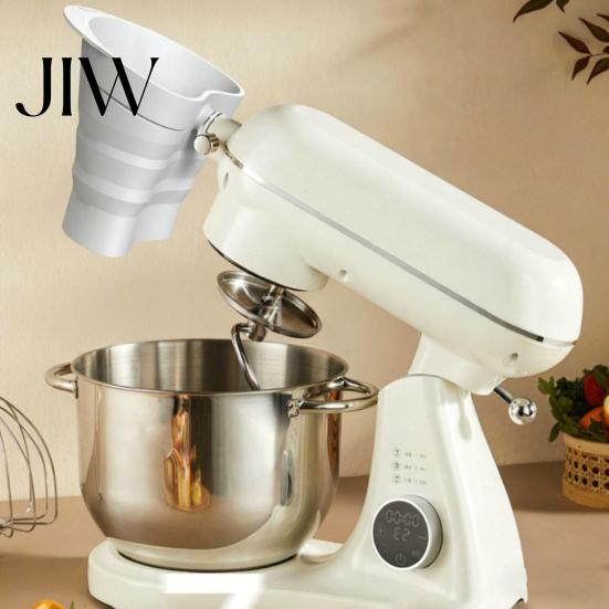 Universal Mixer Splash Guard Flour Funnel And Bowl Cover for Kitchen Aid Mixer, Mess Free Silicone Collapsible Pouring Shield Attachment, 3