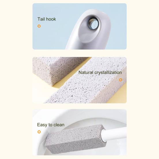 Набор ершиков для унитаза Yousheng с пемзой, инструмент для чистки туалета с длинной ручкой и 1 ручкой, 4 пемзовых камня, средство для удаления пятен в ванной