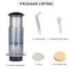 Portable Manual Coffee and Espresso Press Maker with 50 Coffee Filter Papers for Outdoor Travel, Camping, and Picnics