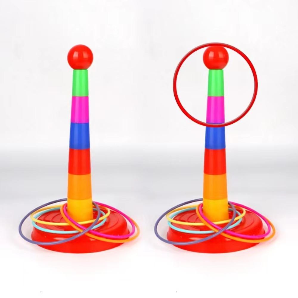 Early Education Ferrule Stacked Toys Interactive Hoop Ring Toss Toys Throw Circle Game Children