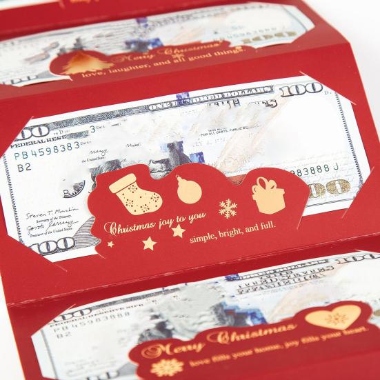 Christmas Cash Gift Envelopes Xmas Money Gift Card Holder with 6 Slots DIY Surprise Money Envelope for Holiday Party Supplies