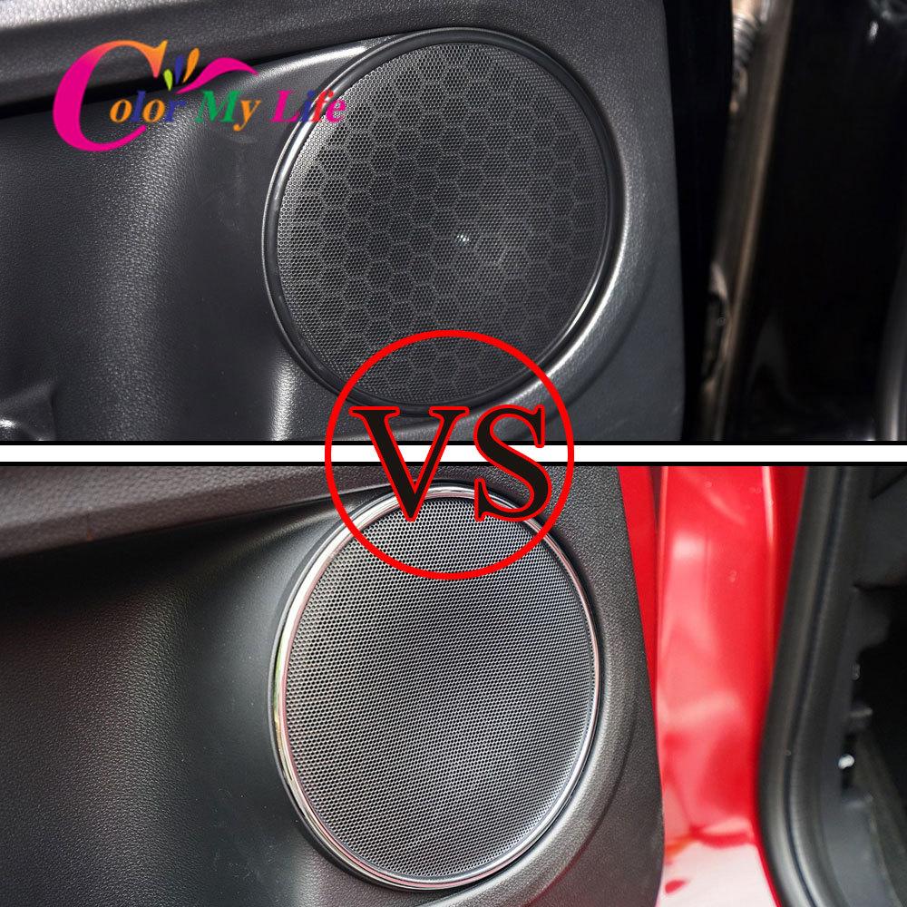 Хромированная внутренняя дверь из АБС-пластика, крышка воротника стереодинамика, кольцо, накладка, подходит для Honda HR-V HRV Vezel 2015 2016 2017