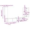 TV Wall Shelf Set 4 pcs. Artisan Oak Wood Material