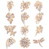 12Pcs Women's Flower Butterfly Bridal Scarf Lapel Brooch Pins