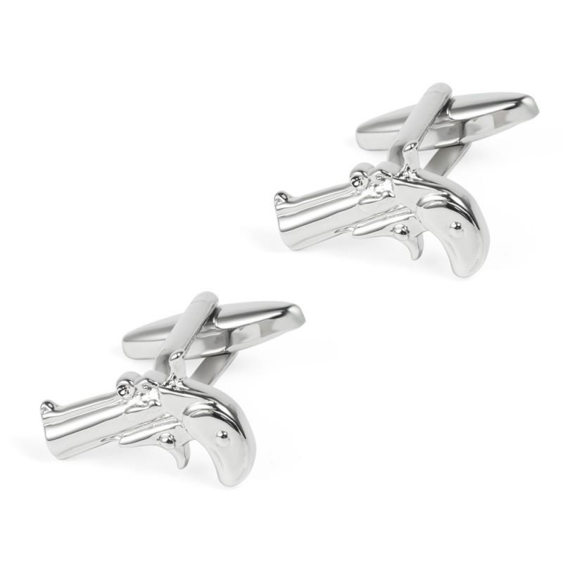 High End Electroplated Gold Silver Signal Gun Copper Cufflinks Men's French