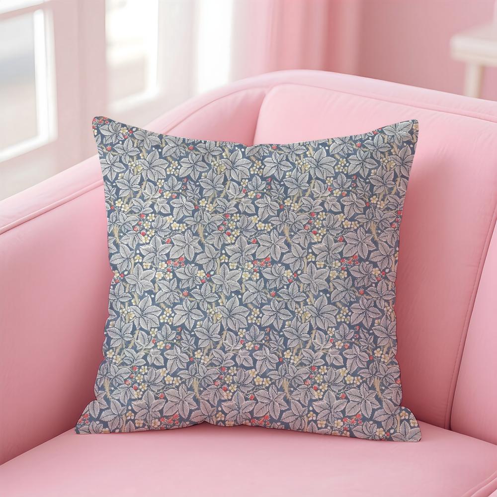 Art WWilliam Morris Cushion Cover Pillow Case Soft Skin Friendly Fabric Comfort Concealed Zipper