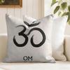 Abstract Lotus Zen Symbols Cushion Cover Summer Linen Pillow Case Organic Fabric Cushion Cover DoubleSided Sofa Home Decor
