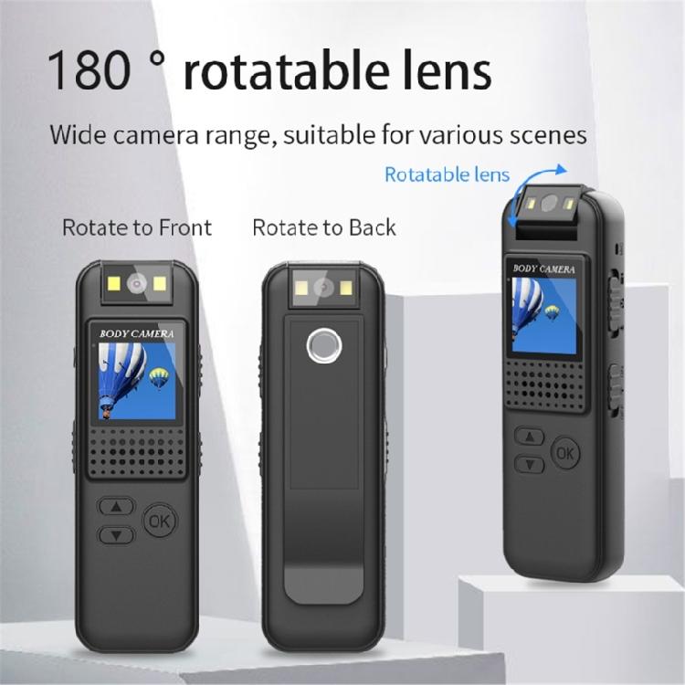 CS08 600mAh Battery Back Clip Video Camcorder Mini Body Camera for Work Offices