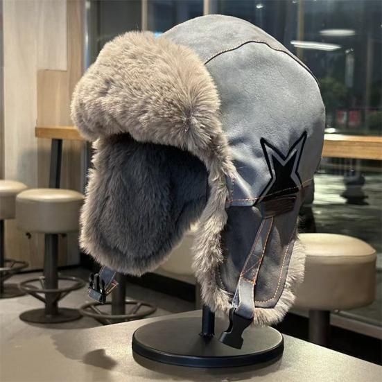 Шапка Лей Фэн с регулируемой плюшевой подкладкой, всесторонняя тепловая защита, шапка с защитой ушей, ветрозащитная, водоотталкивающая, зимняя шапка