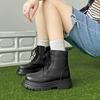 Autumn and Winter New Women's Round Toe Lace-up Shoes and Boots for Women Comfortable Solid Color Women's Boots Zapatos