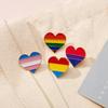 Rainbow Heart Brooch: Creative Heart-shaped Alloy Accessory for Clothing and Bags