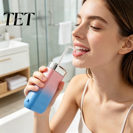 Gum Health Care Device Cordless Water Flosser, 3 Modes, 4 Jet Tips, 180ml Tank, Portable Tongue Cleaning Tool Dental Oral Irrigator, Retractable Teeth