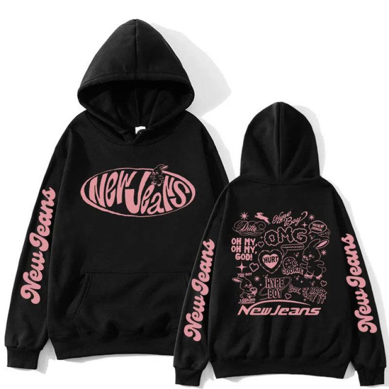 Korean NewJeans Bunny Kawaii Graphic Zip Up Hoodies Fashion Kpop Style Cute Hoodie Men Women's Casual Jackets Zipper Sweatshirts