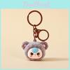 Three Baby Cute Cartoon Pile Coating Panda Head Pendant Keychain For Gift