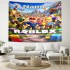 Custom Name Roblox Print Tapestry, Backdrop, Easy Setup, Ideal for Bedroom, Office & Living Room, with Aesthetic Wall Hanging Decor.