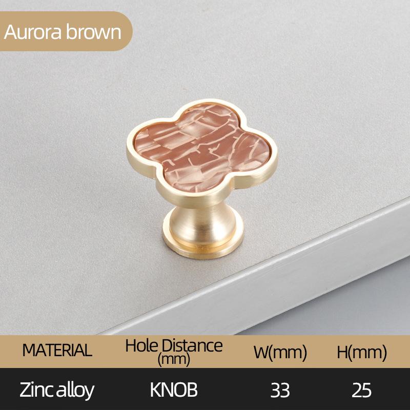 Oukali Four Leaf Zinc Alloy Furniture Mix Color Cabinet Handles Knobs
