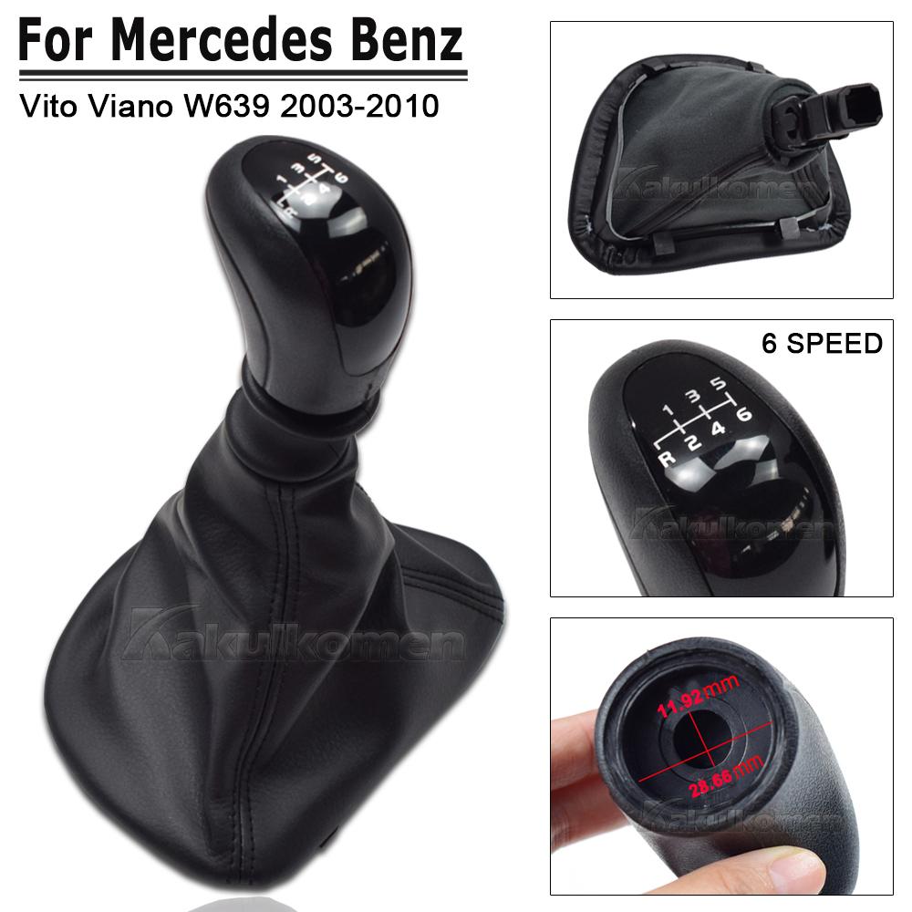 Ручка переключения передач автомобиля 6-ступенчатая для Mercedes Benz W639 VITO 2003-2010, ручная, кожаная, с чехлом
