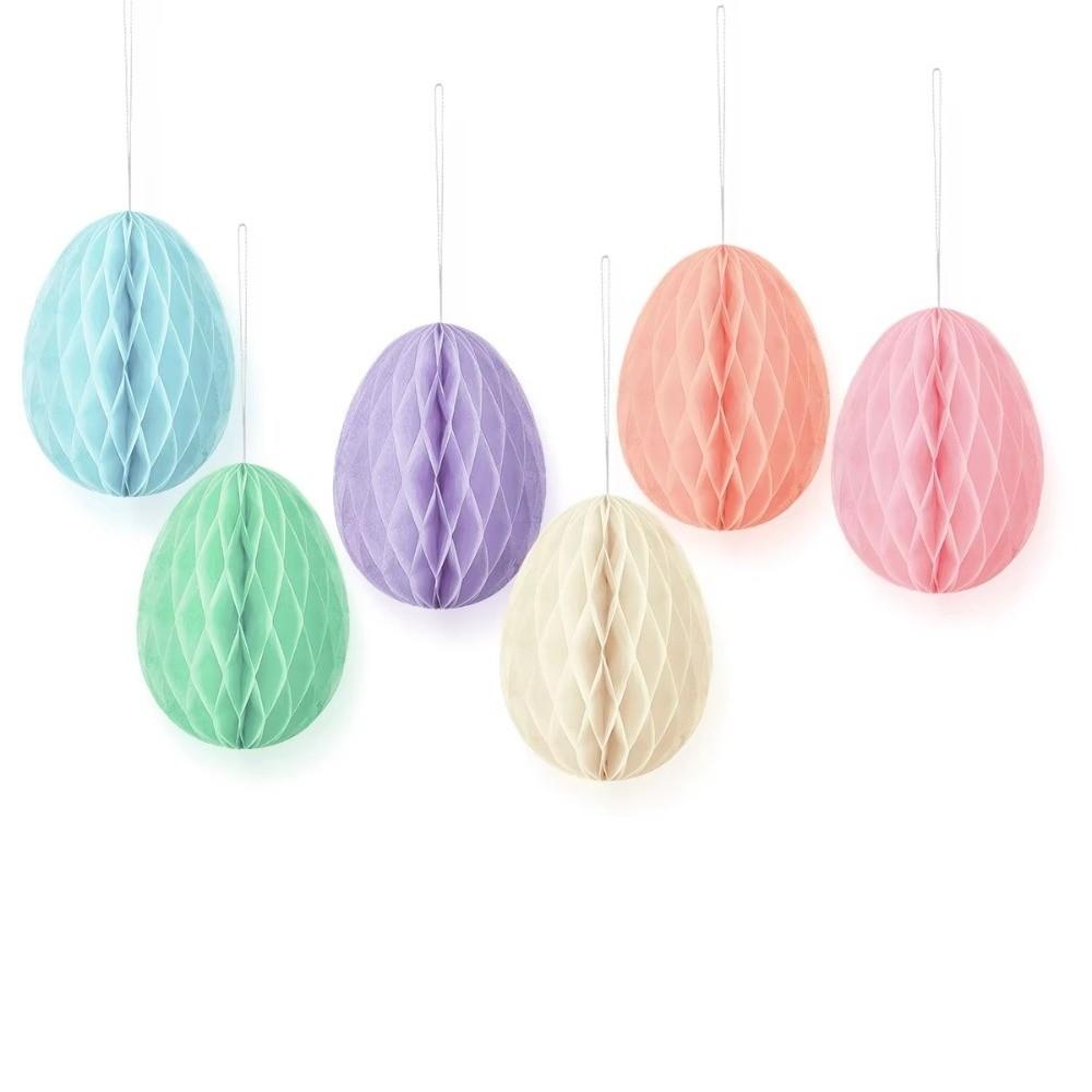 4Inch 10cm Easter Egg Paper Ornaments Egg Paper Honeycomb Easter Egg Ball Ornament Party Decor