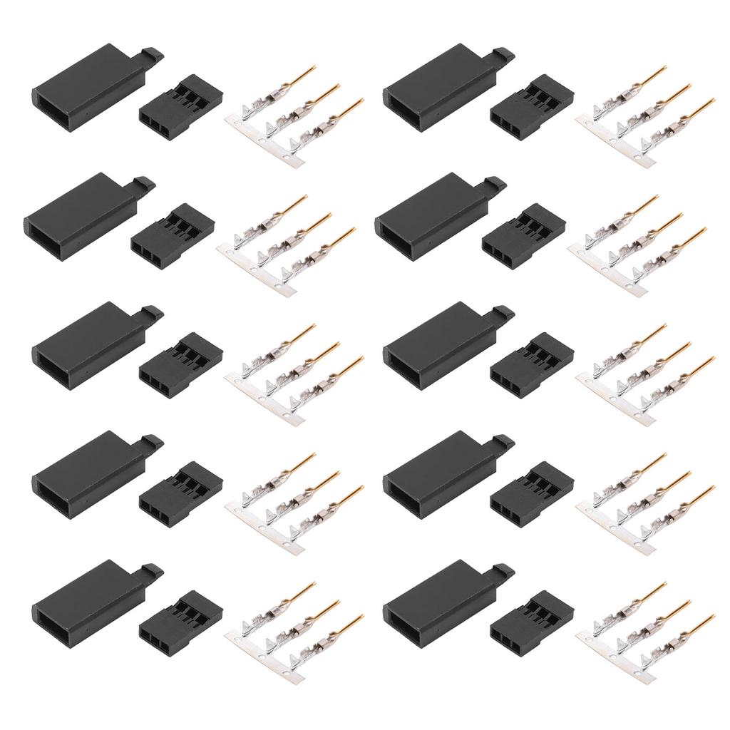 100Set RC Servo Connector Kit 3 Pin Housing JST Connector Header 11.041 with Hook For Model Airplane
