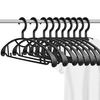Set of 10 Laundry Hangers, Stylish, Non-Slip, Shape-Retaining, Durable, Non-Slip, for Dry and Wet Clothes, 2.8cm Wide, Black