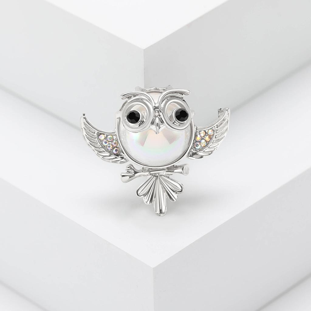 Модная брошь в виде совы с жемчугом, универсальные аксессуары для одежды