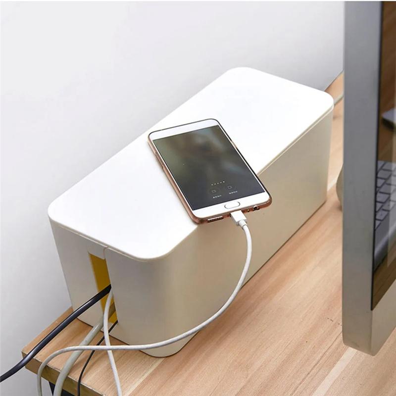 A96I-Plastic Wire Storage Box Power Cord Storage Box Junction Box Cable Management Box