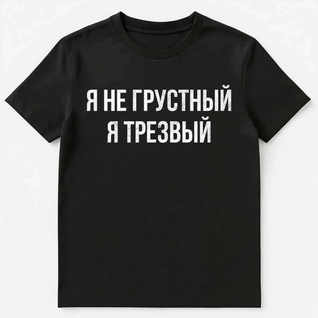 Funny Russian Language Saying Im Not Sad Im Sober Unisex T-Shirt
