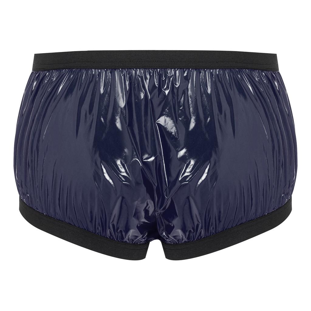 Adults Glossy Diaper Cover Boxer Shorts Waterproof Adaptive Underwear Elderly Nursing Shorts Anti-leak Briefs  for Special Needs
