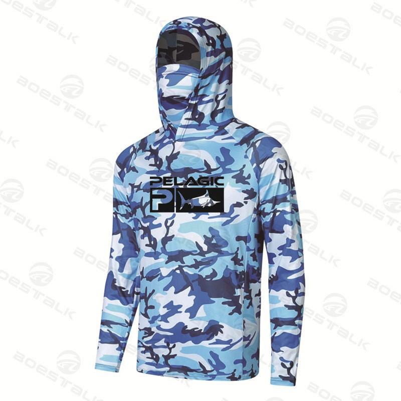 Pelagic Fishing Clothes Men's Outdoor Sportswear Hooded Sun-protection Shirt Quick-drying