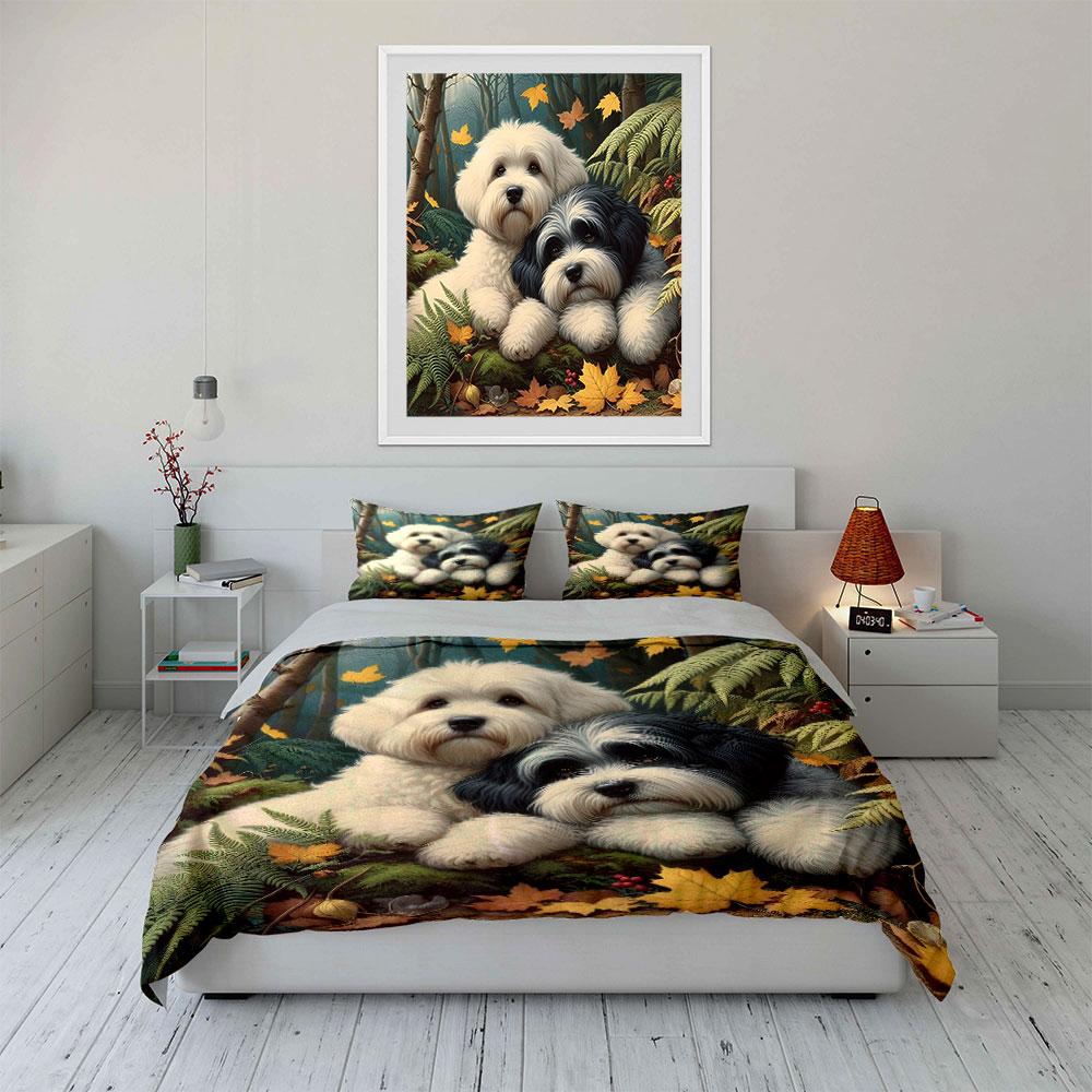 "Cozy pups in paradise" Bedding sets Duvet covers Pillowcases(1* Duvet Cover 2* Pillowcases without duvet insert)