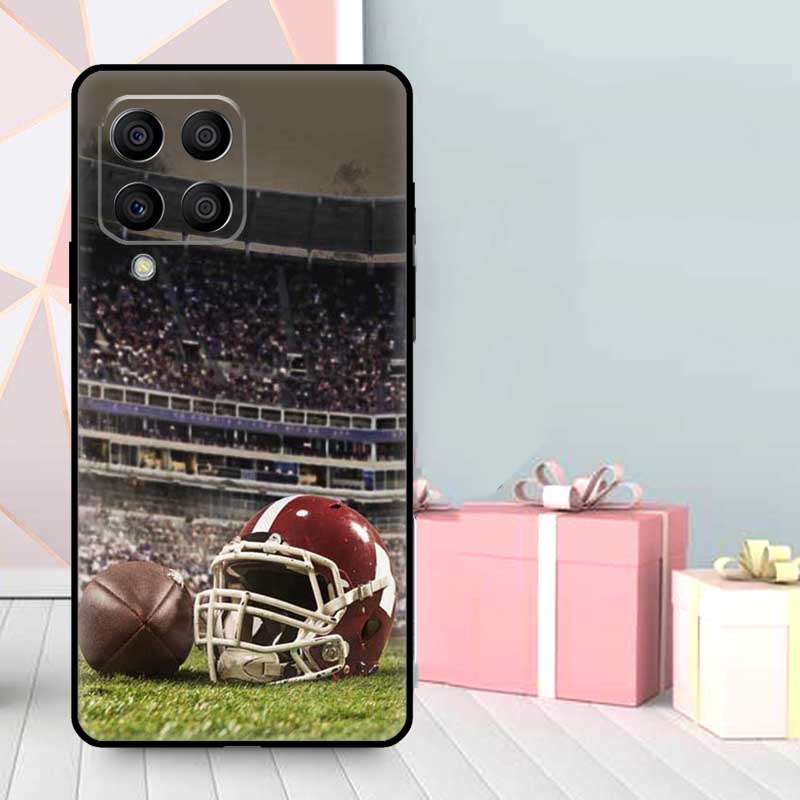 Чехол для Samsung Galaxy M16 M31 M21 M13 M33 M53 M15 M35 M55 M36 M56 M12 M32 M52 M14 M34 M54 с американским футболом (студенческий спорт)