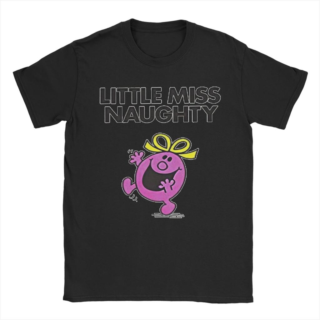 Футболка Little Miss Naughty Хлопок Новинка Футболки С круглым вырезом Mr Men Little Miss Футболка С коротким рукавом Одежда Большого размера