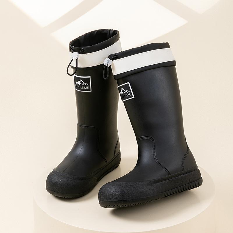 Женские модные высокие резиновые сапоги, водонепроницаемые и нескользящие, резиновые туфли, непромокаемая рабочая обувь для ношения на улице, водонепроницаемая обувь