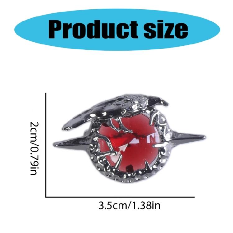 1 Set Crow Brooch with Matching Pendant Necklace Neck Jewelry Redness Zircon Designing for Anime Lovers and Trendsetters