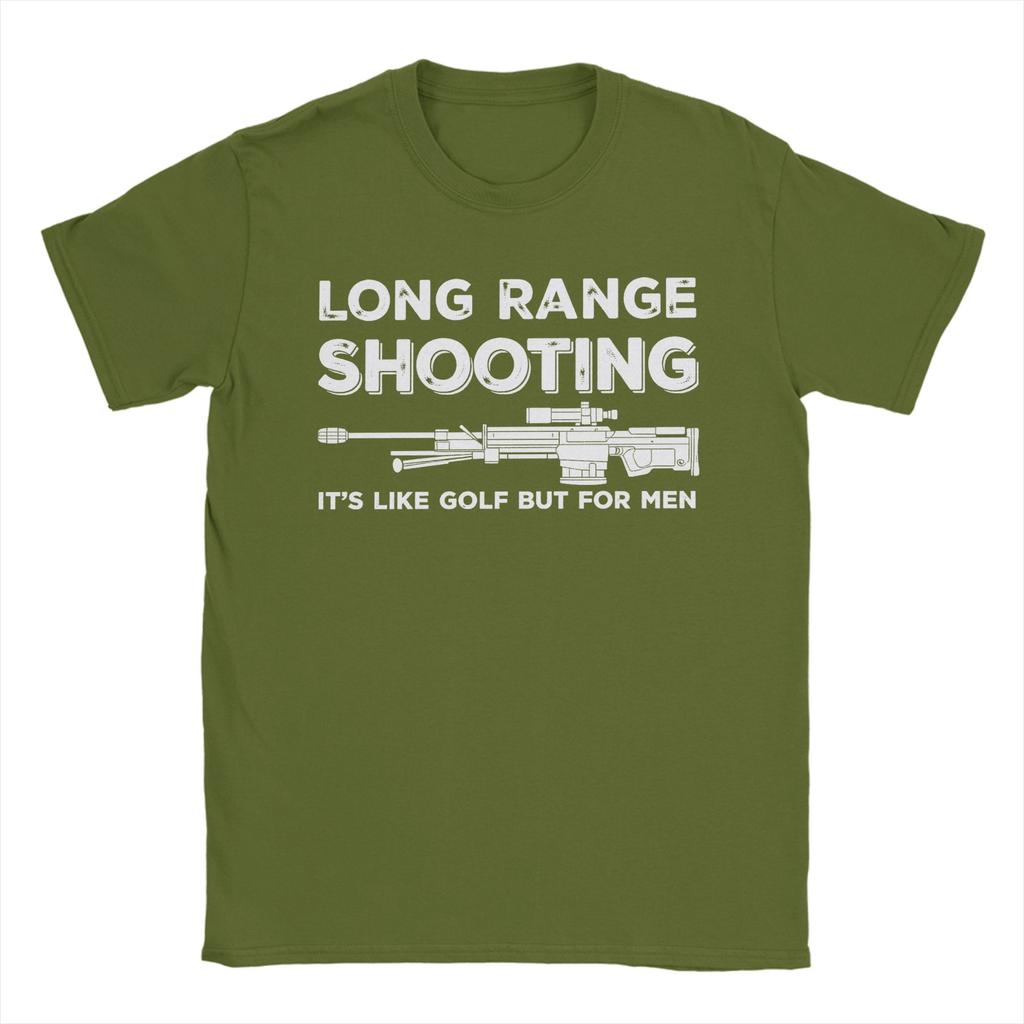 Long Range shooting it's like golf but for Unisex T Shirt Unisex's Pure Cotton Funny T-Shirt Round Collar Tee Shirt Short Sleeve Tops