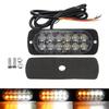 Car Emergency Lamp Bars Flash Amber+White 12 LED Flash Caution Strobe Light Bar