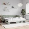VidaXL Daybed and Trundle Bed and Mattress Light Grey 100x200 Cm Velvet 3197094