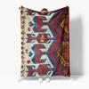 Vintage Turecki Kilim Wełniany Koc Rzutowy Tradycyjny Wzór Geometryczny Ręcznie Tkany Mały Koc Rzutowy