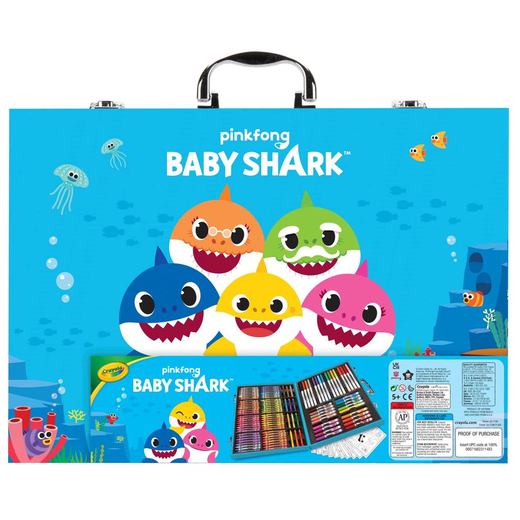 Набор для рисования Crayola Baby Shark Inspiration Art Case 140 предметов 041148 Подлинный продукт