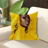 Элегантные наволочки на подушки для комнаты Черно-золотая африканская леди Подушка для сна Наволочка × Декоративные подушки Диван × Мягкие