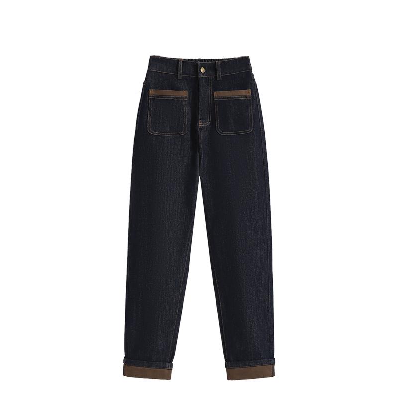 DIMANAF 2025 Женские джинсы больших размеров Весна Длинные брюки Эластичные базовые брюки Узкие джинсовые женские синие брюки 5XL