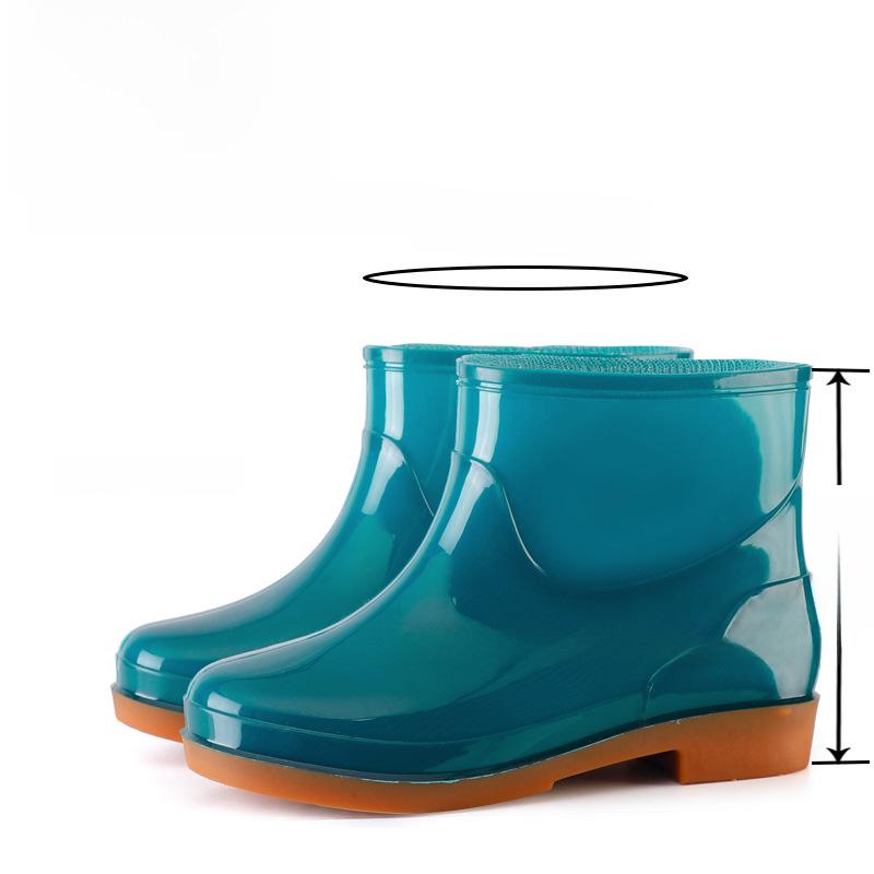 Женские нескользящие резиновые сапоги с двойным задником и низкой трубой — водонепроницаемые, модные, с теплой хлопковой подкладкой, идеально подходят для кухни и работы.