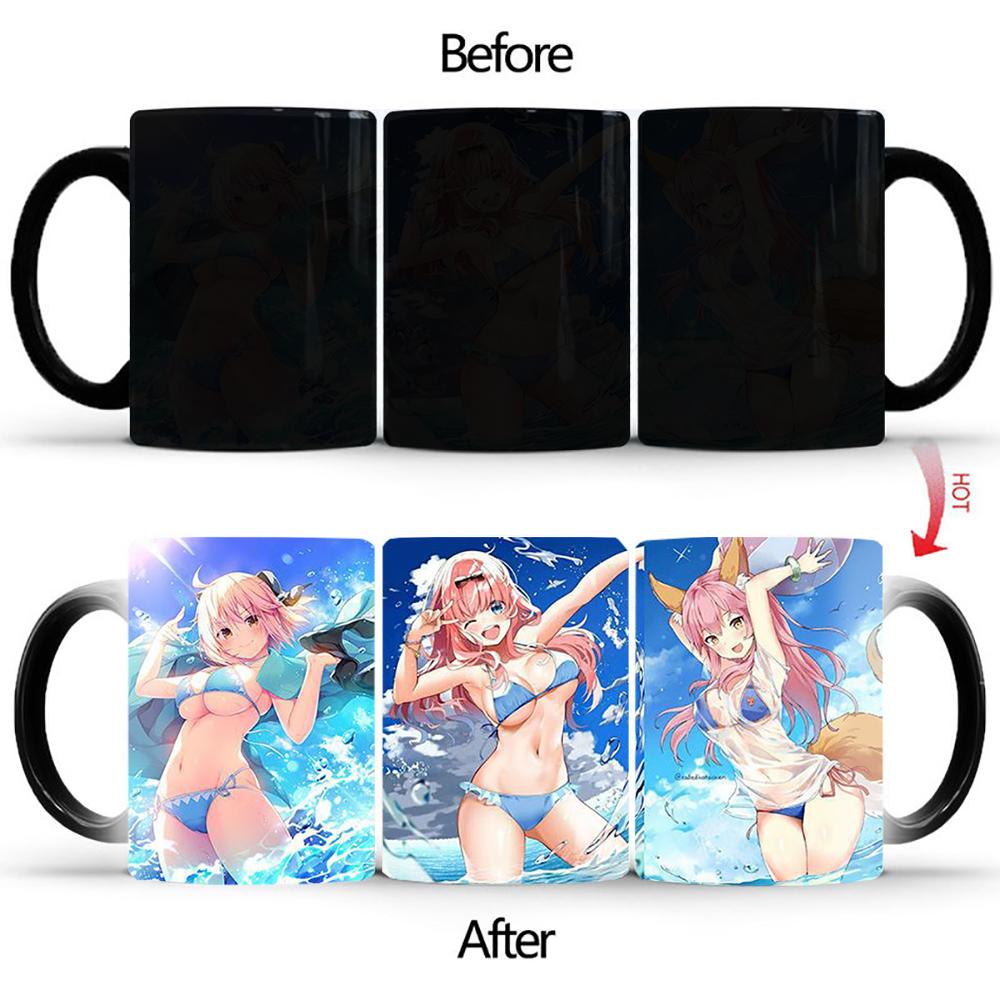 Кружка Sexy Girl, меняющая цвет фарфоровая кофейная чашка BSKT-040, оригинальные кружки, чашки и кружки, персонализированные подарки, посуда для напитков, керамический бар
