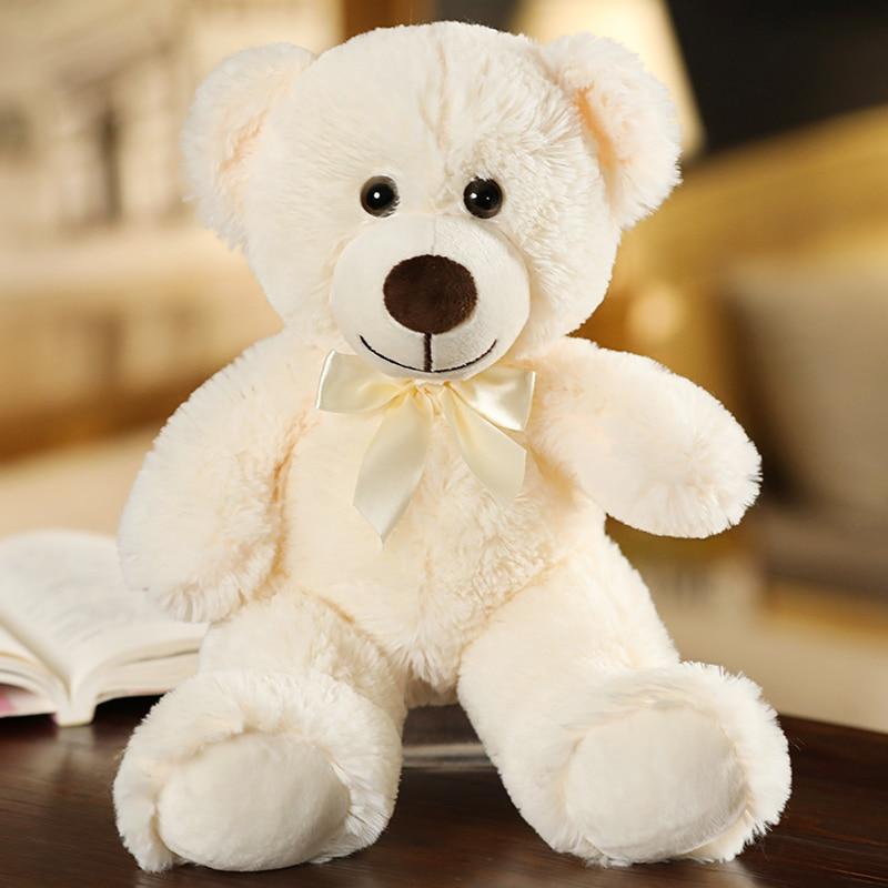 Adorable Colorful Bow Tie Bear Doll Plush Toy Hug Bear Doll Children Birthday Gift Pillow Teddy Bear Home Living Room Bedroom