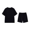 Li-Ning Универсальная свободная футболка с круглым вырезом и модным логотипом, быстросохнущие шорты, повседневный спортивный комплект, унисекс комплекты, черный W843-1+W515-1