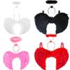 Black White Red Pink Angel Wings & Halo Feather Fancy Dress Props Party Supplies Fairy  Adults&Kids