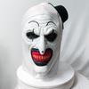 Horror clown mask for Halloween, scary masquerade mask with hat, white horror clown headgear